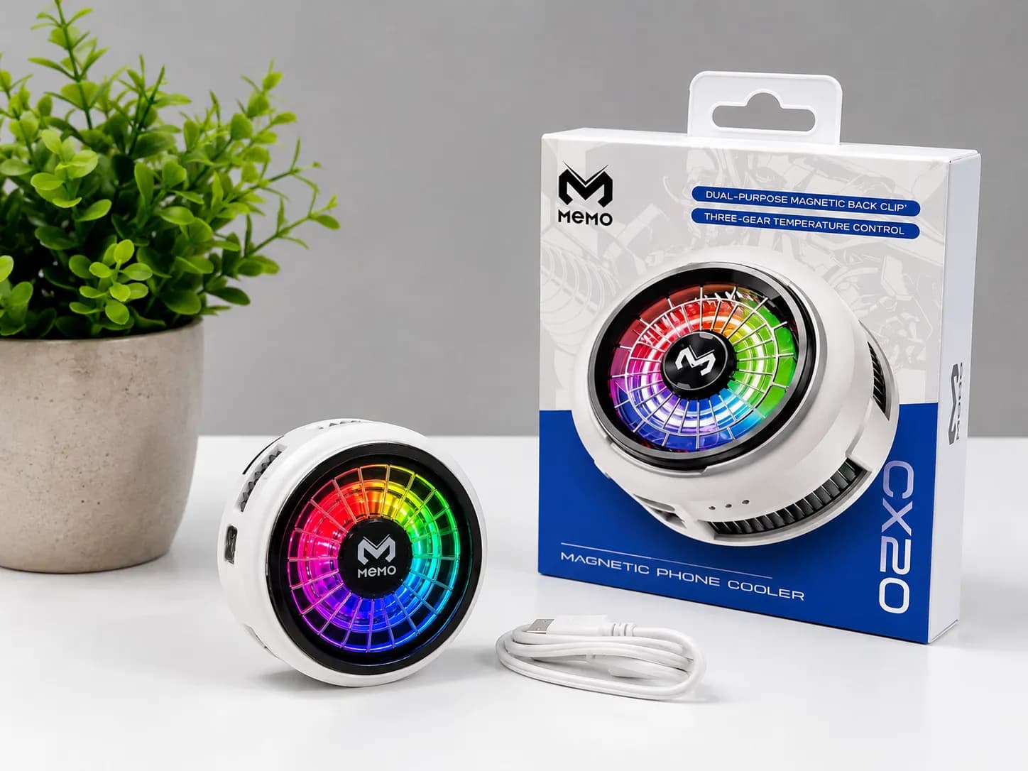 MEMO CX20 RGB Magnetic Phone Cooler with 3-Gear Temperature Control