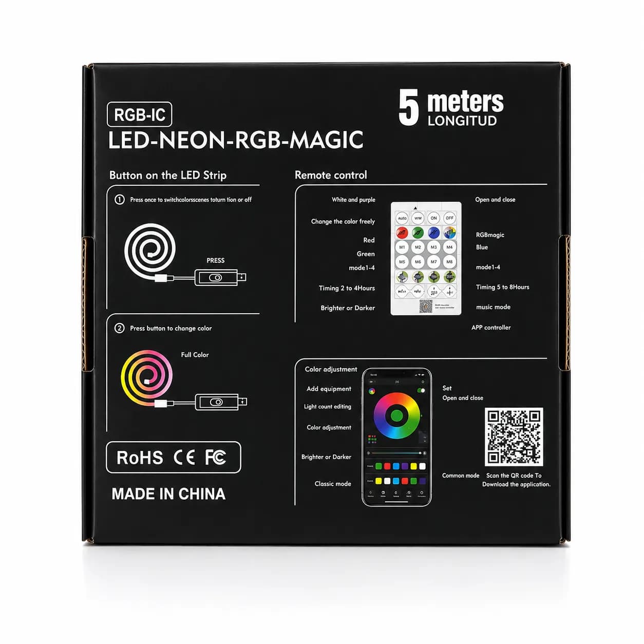 LED Neon RGB Magic Flexible Strip Light With App control